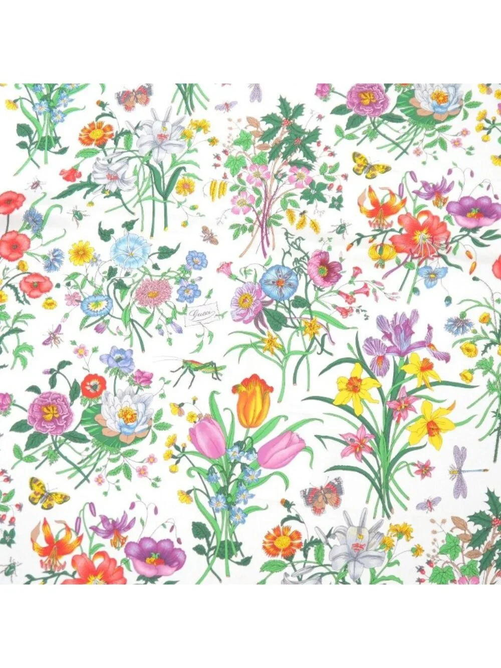 Gucci Vintage Flora Scarf Silk Twill